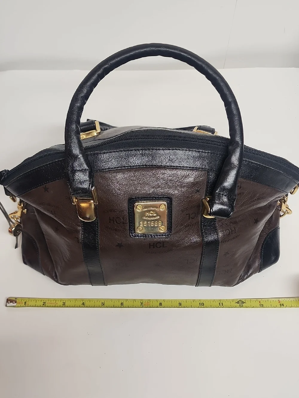 Handcrafted HCL GERMANY Leathergoods Brown & Black Leather Amazing Satchel Bag